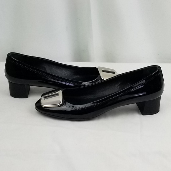 Prada Patent Leather Low Block Heels Pumps  36.5 - Picture 2 of 11